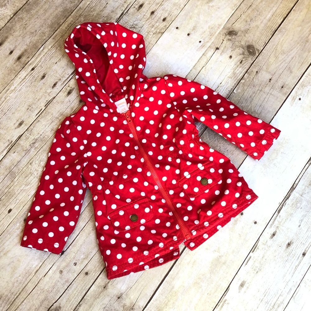 Cute Gymboree polka dot jacket w/hood 12-18 months